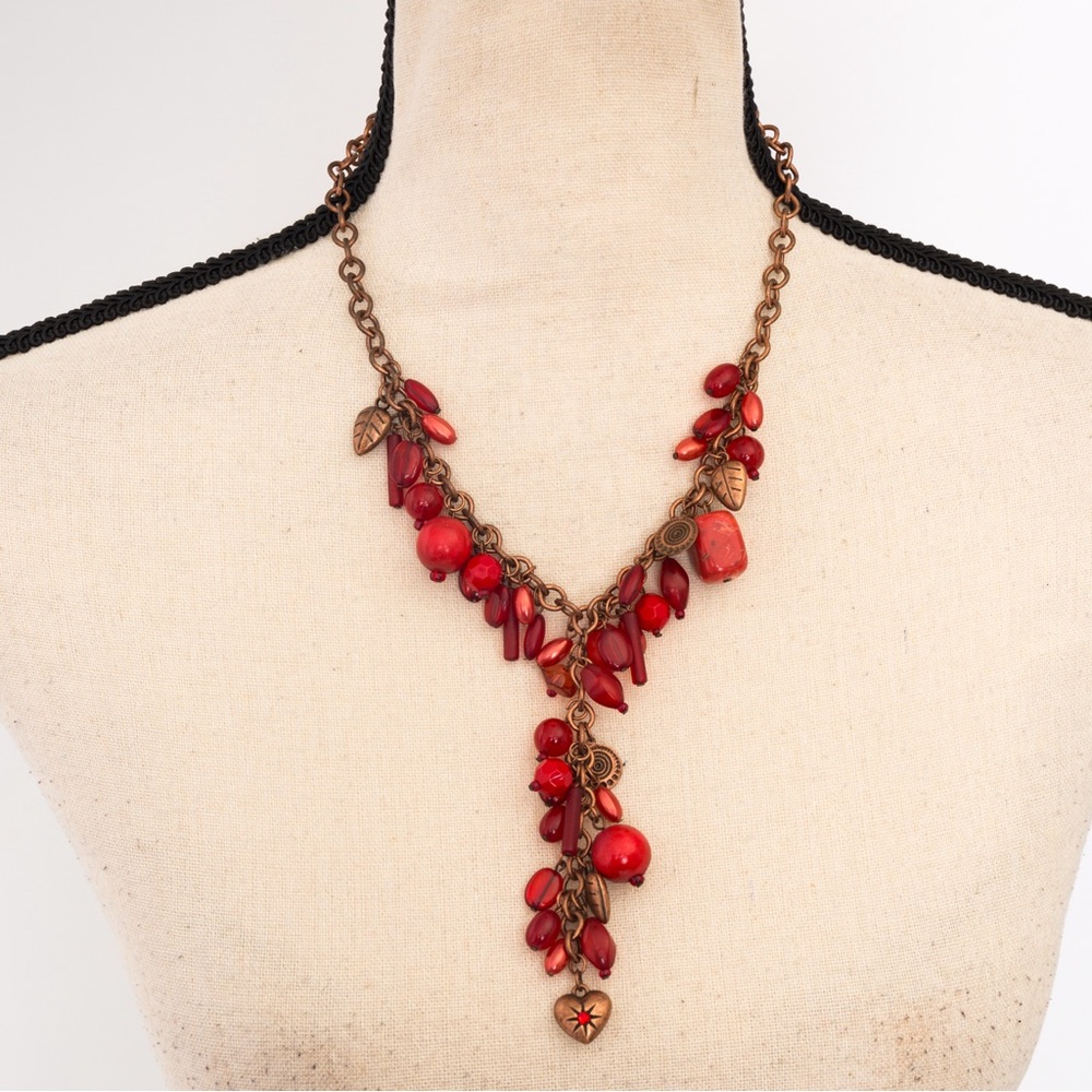 Boho chic beaded necklace Y style